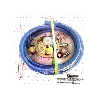Poza Set racordare Tecnogas pentru butelie GPL cu regulator, furtun 2 m, cheie si coliere. Poza 17756