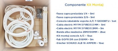 Poza Kit de montaj aer conditionat 5M 9000 - 12 000 BTU. Poza 24858