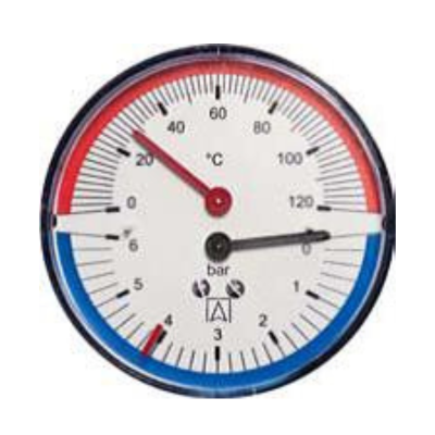 Poza Termomanometru axial TM80 0-4 bar cu ventil automat de inchidere. Poza 29205