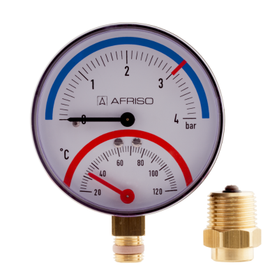 Poza Termomanometru radial TM80 0-4 bar cu ventil automat de inchidere. Poza 29140