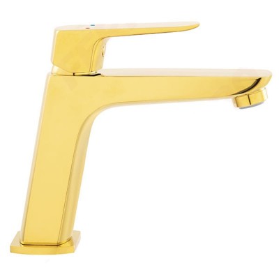 Poza Baterie stativa pentru lavoar Ferro Vitto Verdeline BVI2VL, monocomanda, alama, auriu, 35 mm. Poza 24408