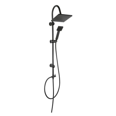 Poza Set dus Ferro Squerto Black NP22-BL, reglabil, comutator metalic cu cartus ceramic, negru, 1,5 m. Poza 24530