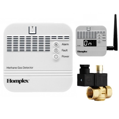 Poza Detector gaz metan Homplex HD100 RF cu radiofrecventa(wireless) cu centralizator Homplex Finder HD200 RF si electrovana Madas RAO 03 DN20. Poza 20349