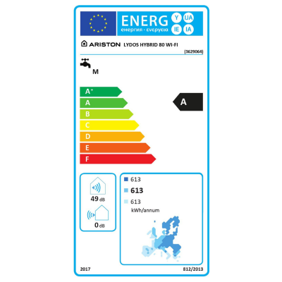 Poza Boiler cu pompa de caldura pentru apa calda menajera Ariston Lydos Hybrid WIFI - 80 Litri. Poza 28822
