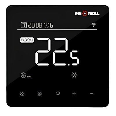 Poza Termostat dual inteligent programabil pentru incalzire in pardoseala si ventiloconvectoare Innotroll HT/FC02 WIFI, negru, montaj in doza. Poza 30652