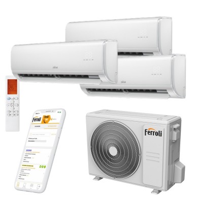 Poza Aer conditionat dublu-split Inverter Ferroli Giada M 27-3, WI-FI, R32, A++ la racire 3x9000 BTU. Poza 25880