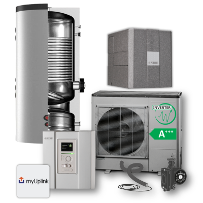 Poza Pachet complet pompa de caldura aer-apa 8 kW Nibe AMS 10-8, boiler 250 litri. Poza 39648