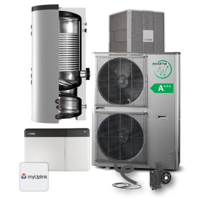Poza Pachet complet pompa de caldura aer-apa 16 kW Nibe AMS 10-16, boiler 300 litri. Poza 39651