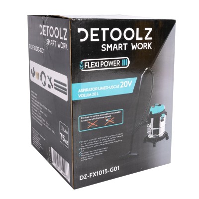 Poza Aspirator umed-uscat Detoolz, 20V, volum 20L. Poza 39237