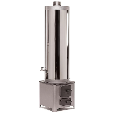 Poza Ansamblu boiler pe lemne 90 litri inox Miklos Steel, cu focar economic usi din tabla. Poza 39886