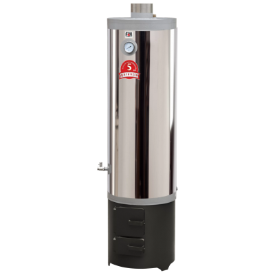 Poza Ansamblu boiler pe lemne 120 litri inox Miklos Steel, cu focar economic usi din tabla. Poza 39888