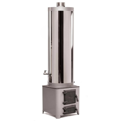 Poza Ansamblu boiler pe lemne 90 litri inox Miklos Steel, cu focar cu usi din fonta. Poza 39894
