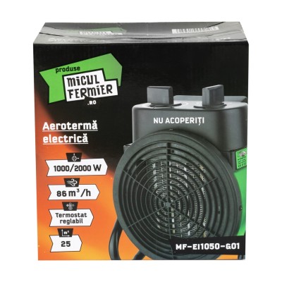 Poza Aeroterma electrica Micul Fermier MF-EI1050-G01, 1000/2000W, element de incalzire ceramic. Poza 40603