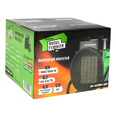 Poza Aeroterma electrica Micul Fermier MF-EI1051-G01, 1800/3000W, element de incalzire ceramic. Poza 40620