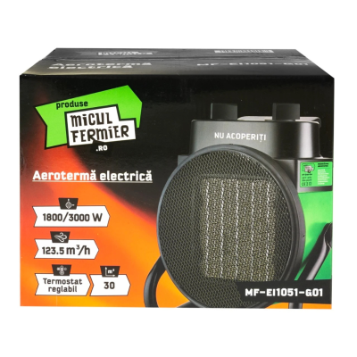 Poza Aeroterma electrica Micul Fermier MF-EI1051-G01, 1800/3000W, element de incalzire ceramic. Poza 40625