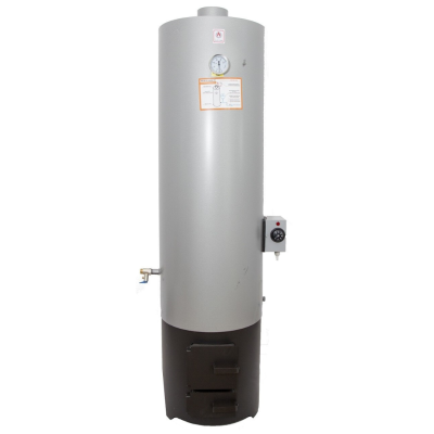 Poza Ansamblu boiler pe lemne si electric 120 litri otel Miklos Steel, cu focar economic usi din tabla, rezistenta 2 kW. Poza 40679