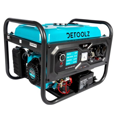 Poza Generator Detoolz DZ-C287-S001-G02 3 kW, 2 prize 230V, benzina, 4T, pornire electrica, rezervor 15L, fara roti G02. Poza 40807