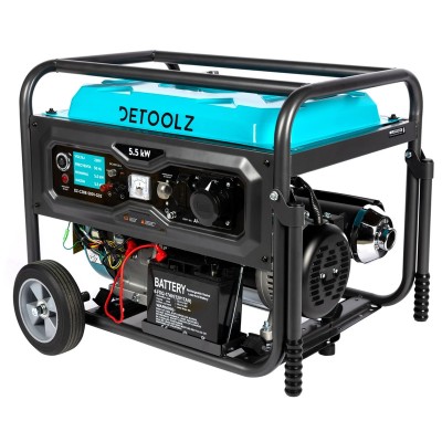 Poza Generator DetoolzDZ-C288-S001-G02 5 kW, 2 prize 230V, benzina, 4T, pornire electrica, rezervor 25L, cu roti G02. Poza 40847