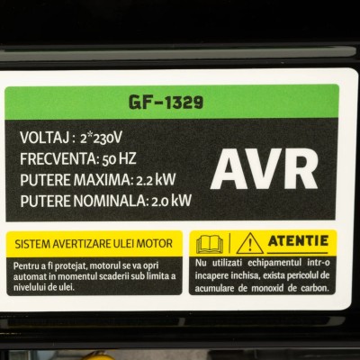 Poza Generator Micul Fermier GF-1329 2.2 kW, 2 prize 230V, benzina, 4T, pornire manuala, rezervor 15L, fara roti. Poza 40901