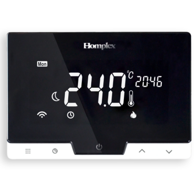 Termostat ambient Homplex 19 WI-FI NEGRU programabil, fara fir, cu control vocal Google Assistant si Alexa