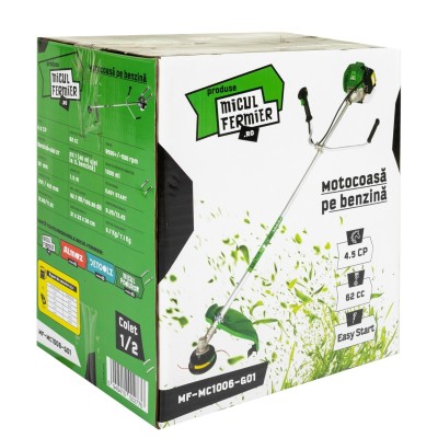 Poza Motocoasa Micul Fermier MF-MC1006-G01, 4.5CP, 62CC, benzina 2 timpi, pornire rapida, teava 28mm, 3 accesorii. Poza 42411
