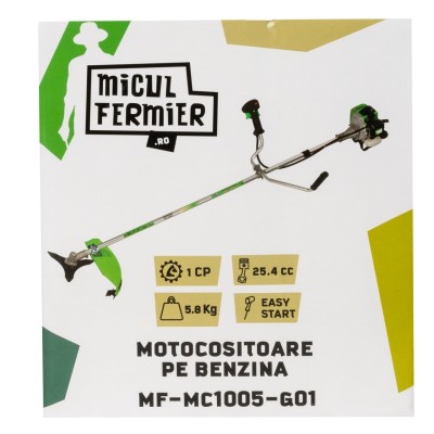 Poza Motocositoare Micul Fermier MF-MC1005-G01, 1CP, 25.4CC, motor benzina 2T, pornire rapida, 3 accesorii, tija 26mm. Poza 42439