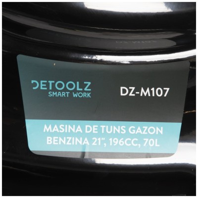 Poza Masina de tuns gazon Detoolz DZ-M107, 5CP, 196CC, latime de taiere 53cm, colector 70L, propulsie automata. Poza 42983