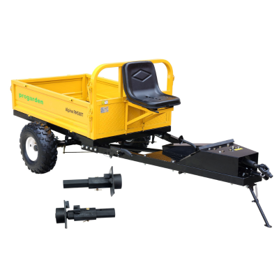 Poza Pachet ProGARDEN Alpine RM500T Remorca cu tractiune 500kg, 1 osie, prindere bolt pentru motocultor, roti 19x7-8 si set manicoti Adaptiv 3 in 1 S. Poza 43694