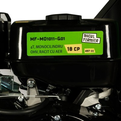 Poza Tocator crengi Micul Fermier MF-MO1011-G01, motor benzina 18CP, diametru maxim taiere 120mm, cu carlig de remorcare, pentru brichete. Poza 43876