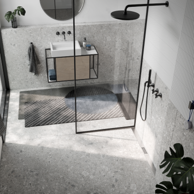 Poza Rigola dus cu gratar din otel inoxidabil periat, TECELineo 15301100, lungime ajustabila 40 - 100 cm. Poza 44851