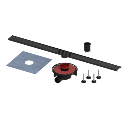 Poza Rigola dus cu gratar din PVD negru periat, TECELineo 15301120, lungime ajustabila 40 - 100 cm. Poza 44859