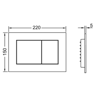 Poza Clapeta actionare rezervor WC incastrat, TECE Now 9240400, alb lucios, 22 x 15 x 0.5 cm. Poza 44706