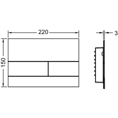 Poza Clapeta actionare rezervor WC incastrat, TECE Square 9240830, otel inox, 22 x 15 x 0.3 cm. Poza 44762