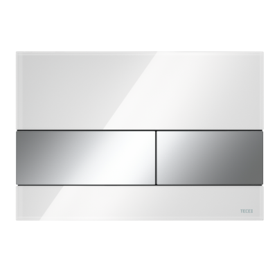 Poza Clapeta actionare rezervor WC incastrat, TECE Square 9240802, alba, butoane cromate lucios, 22 x 15 x 1.1 cm. Poza 44756