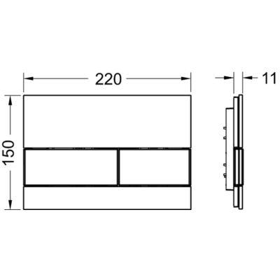 Poza Clapeta actionare rezervor WC incastrat, TECE Square 9240800, alba, butoane albe, 22 x 15 x 1.1 cm. Poza 44752