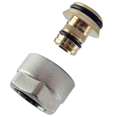 Poza Conexiune Tece Eurocon 77211600, pentru incalzire in pardoseala cu agent termic, alama, 16 x 2 mm, 3/4". Poza 44963