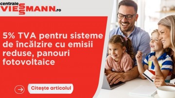 Sistemele de incalzire cu emisii reduse, panouri fotovoltaice si solare cu 5 % TVA pentru persoane fizice si institutii