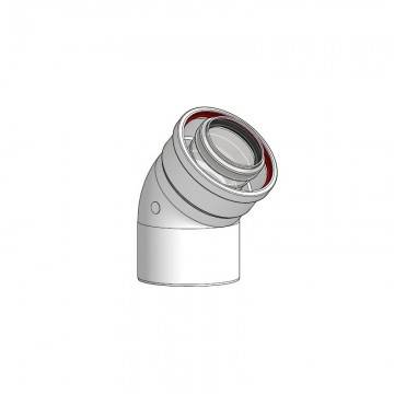 Poza Cot coaxial 45 grd intermediar pentru centrale in condensare 80/125