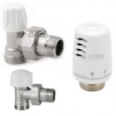 Set robineti tur-retur cu cap termostatic ICMA 1/2 FE pentru pex