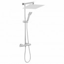 Set dus Ferro Trevi Square NP75SQ-TRV7U-BL, baterie termostata, negru, 1.5 m