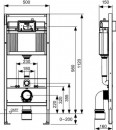 Poza Rezervor WC, incastrat, TECE Base 9400401NNM, 50 x 112 cm, negru, clapeta de actionare si sistem de fixare incluse. Poza 27457