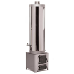 Ansamblu boiler pe lemne 90 litri inox Miklos Steel, cu focar cu usi din fonta