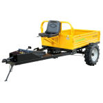Remorca cu tractiune G2, 500kg ProGARDEN Alpine RM500T, 1 osie, prindere bolt pentru motocultor, roti profil agricol 6.00-12, 4 prezoane
