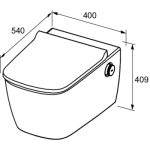 Poza Set Vas ceramic pentru WC, TECEneo, apa calda si rece cu capac SLIM, cu functie de bideu integrata. Poza 44864