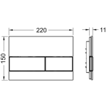 Poza Clapeta actionare rezervor WC incastrat, TECE Square 9240800, alba, butoane albe, 22 x 15 x 1.1 cm. Poza 44752