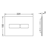 Poza Clapeta actionare rezervor WC incastrat, TECE Lux Mini 9240960, sticla, alb, actionare electronica, 22 x 15 x 0.5 cm. Poza 44803