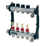 Distribuitor incalzire pardoseala, cu debitmetre, TECEfloor 77310004, otel, filet interior, 4 cai, 1
