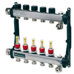 Distribuitor incalzire pardoseala, cu debitmetre, TECEfloor 77310005, otel, filet interior, 5 cai, 1