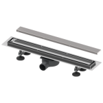 Rigola dus faiantabila cu gratar reversibil din otel inoxidabil, Tece Linus Plate 15103080, inox, 80 cm