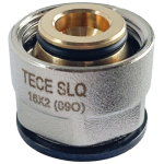 Conexiune Tece Eurocon 77211600, pentru incalzire in pardoseala cu agent termic, alama, 16 x 2 mm, 3/4"